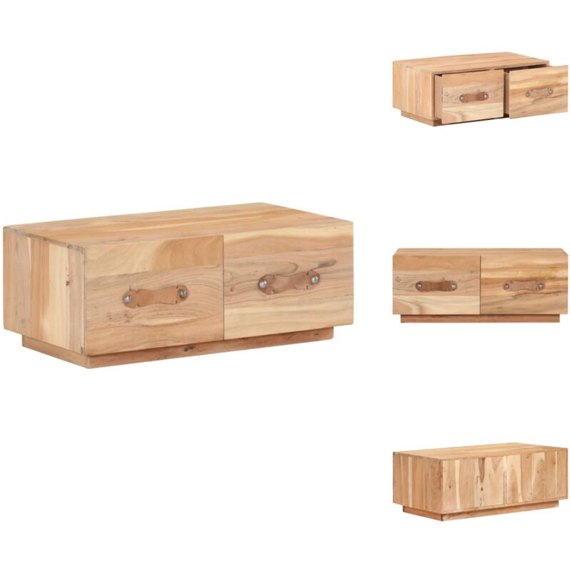 Table basse 90x50x35 cm Bois de récupération massif - Table Basse Rustique - Table Basse Vintage - Meubles En Bois Recyclé - Table D'appoint Design