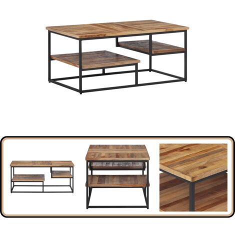Table basse 90x50x39 cm teck de récupération massif - Table Basse - Meubles Tv - Table D'appoint - Mobilier Design - Teck Massif