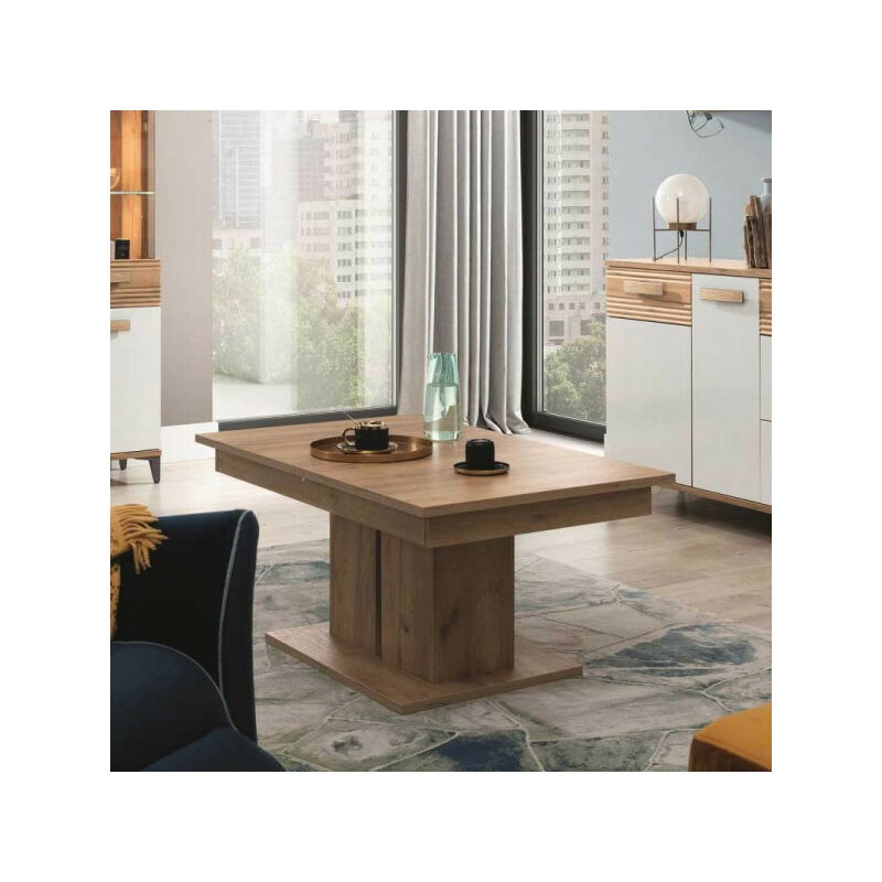 TMM - Table basse à allonge Chêne miel - apodis - l 114/144 x l 68 x h 51.5 cm