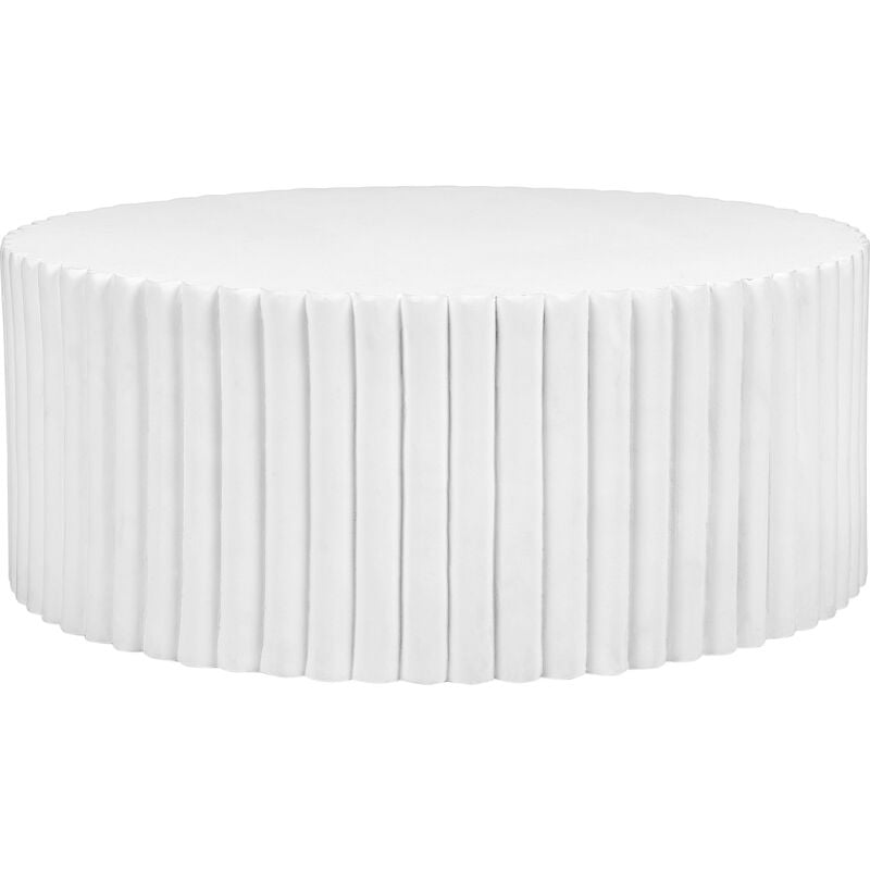 Beliani - Table Basse à Café Blanche en Mg0 et Fibres de Verre Ronde 117 cm Résistante Pozza