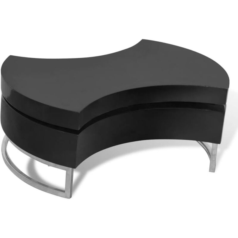Table Basse à Forme Réglable Noir Brillant