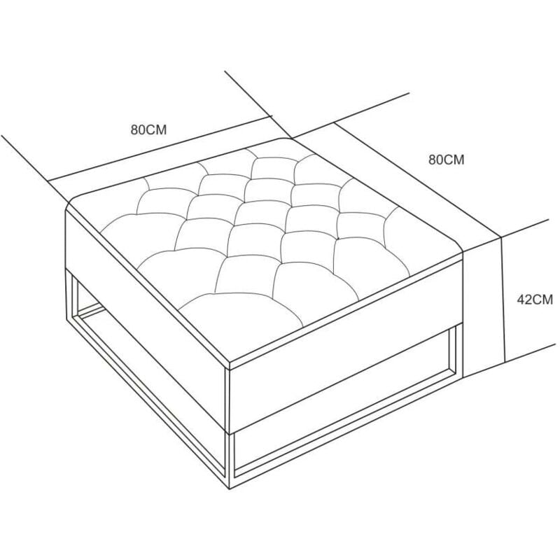 Homy France - Table Basse rangements tiroirs plateau velours capitonné Noir et pieds Gold