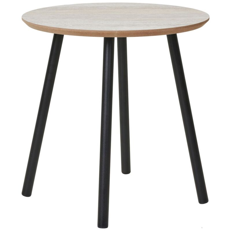 Epikasa - Table Basse Aalst, Métal, mdf, Beige, 40x40x40 cm