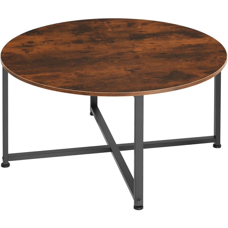 tectake - table basse aberdeen 88,5x47cm - table basse de style industriel, table de salon, table de canapé - bois foncé industriel, rustique