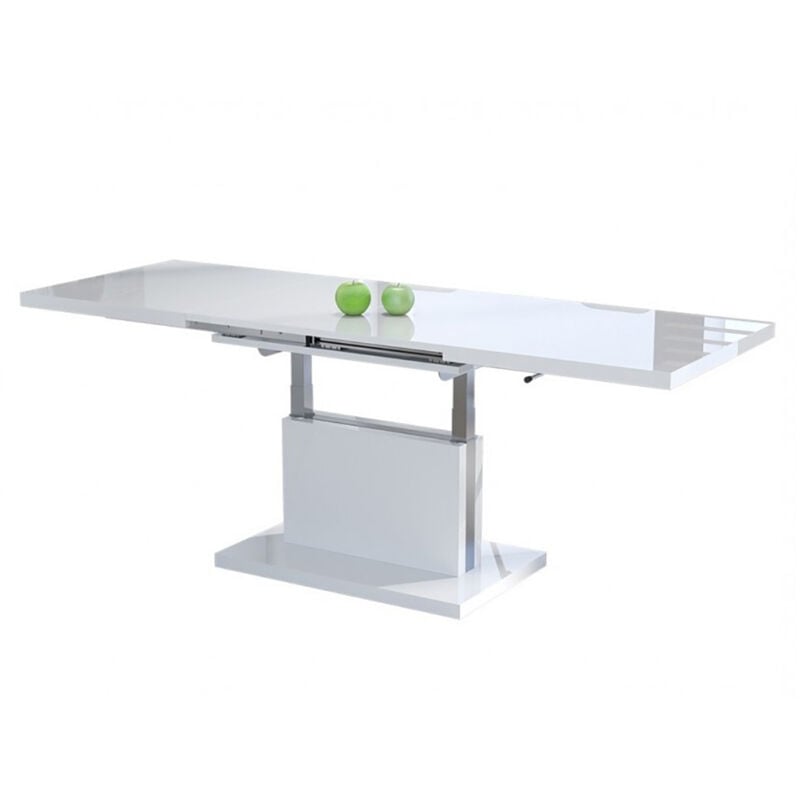 Dusine - table basse absolut relevable et extensible blanc laque