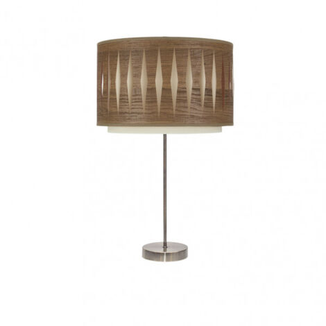 table basse alexandra 1xe27 cuir/bois foncé 61x30x30 cm