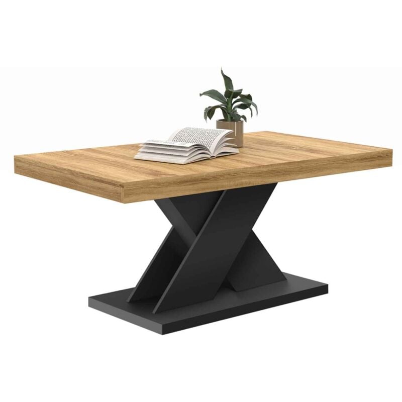 Table basse alicia plateau bois et pied x noir