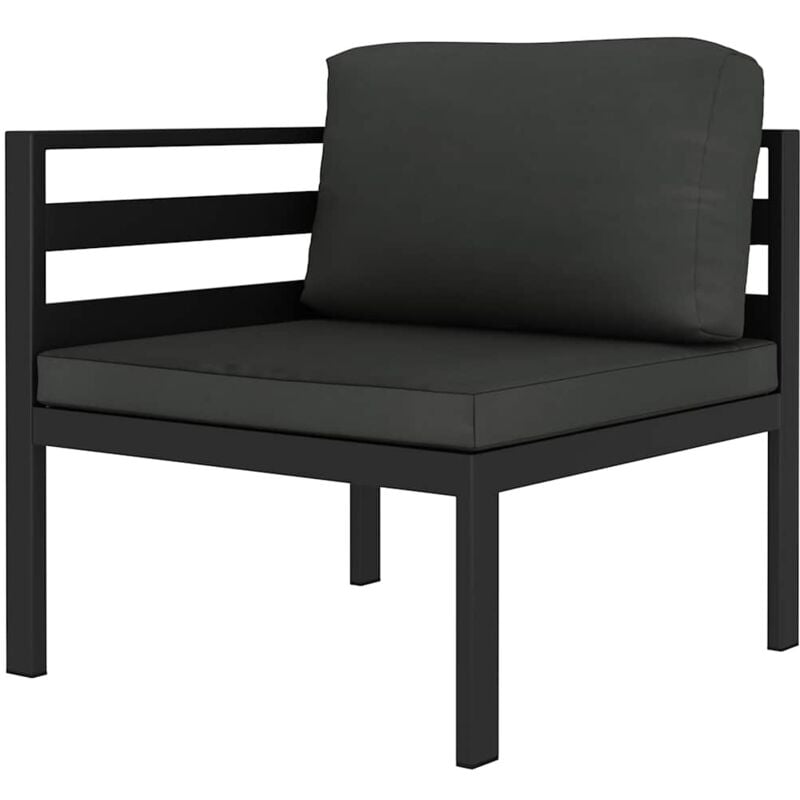 Vidaxl - Canapé d'angle sectionnel avec coussins Aluminium Anthracite
