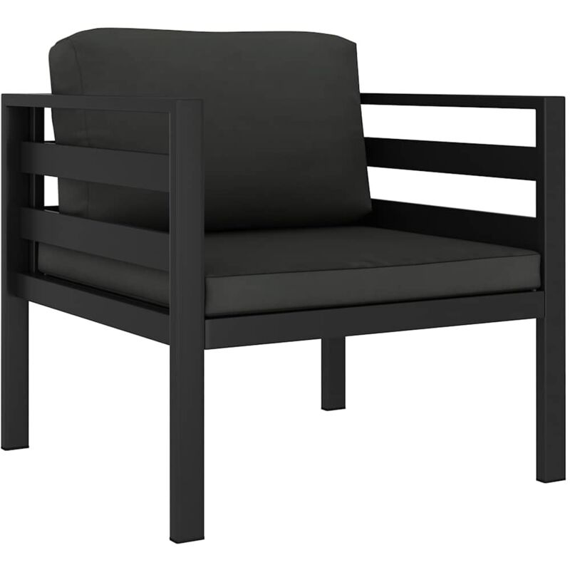 Vidaxl - Canapé simple avec coussins Aluminium Anthracite