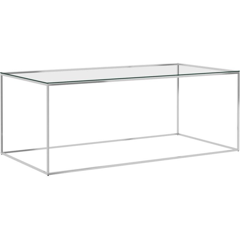 Vidaxl - Table basse Argenté Acier inoxydable et verre 120x60x45 cm
