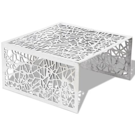 Table basse argentée Design géométrique Aluminium vidaXL - Argent