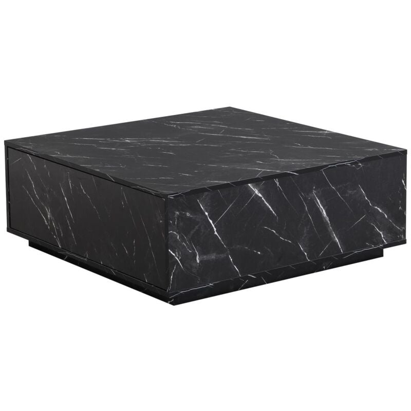 Table basse avec 2 tiroirs en mdf - Effet marbre noir - antrim de Pascal Morabito