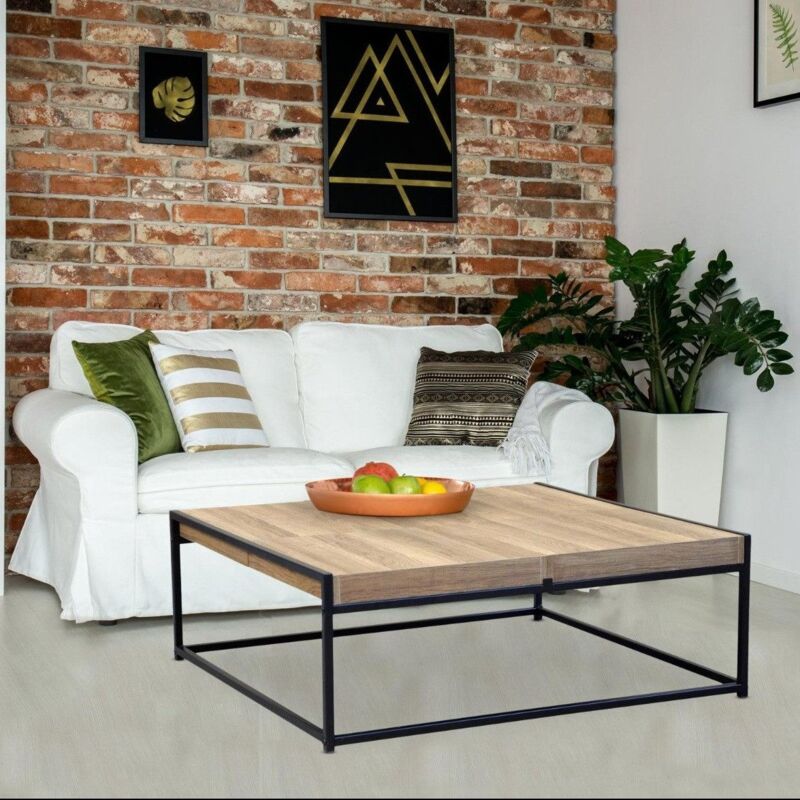Table basse avec 4 rangements Carolina Chêne Foncé - Chêne foncé