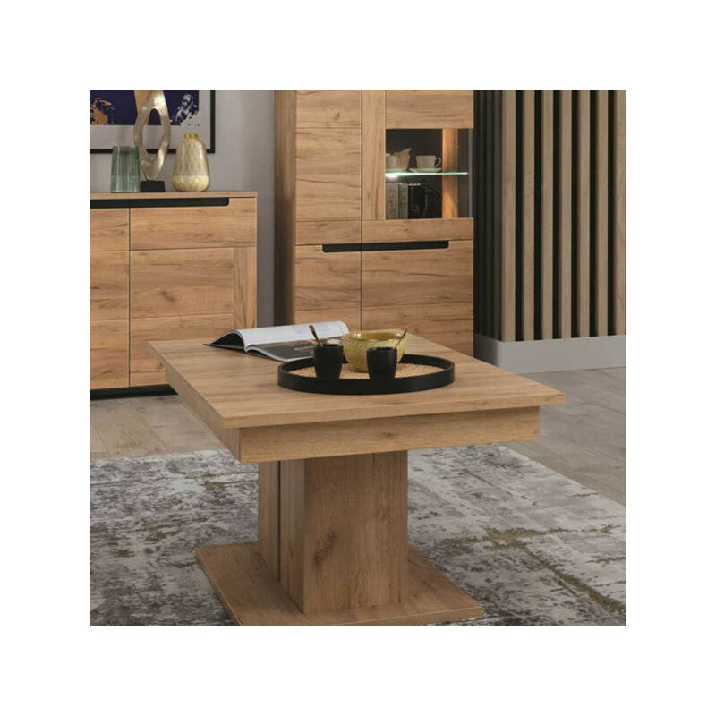 TMM - Table basse avec allonge Chêne miel - cospri - l 114/144 x l 68 x h 51.5