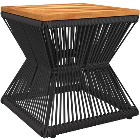 Table basse avec base en fil de fer noir bois d'acacia massif