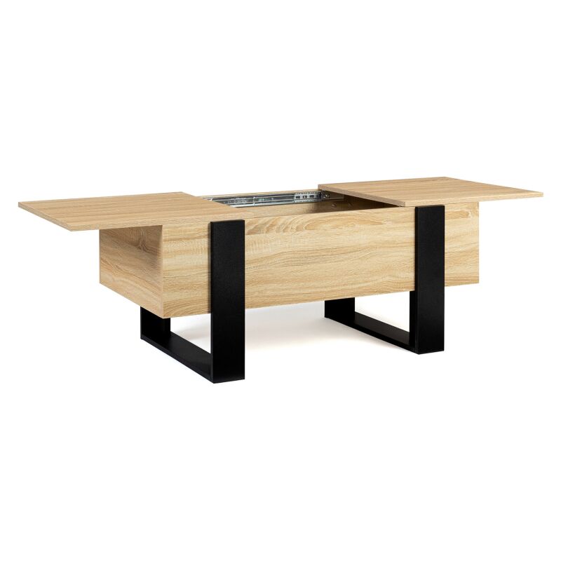 Idmarket - Table basse avec coffre PHOENIX bois et noir - Noir