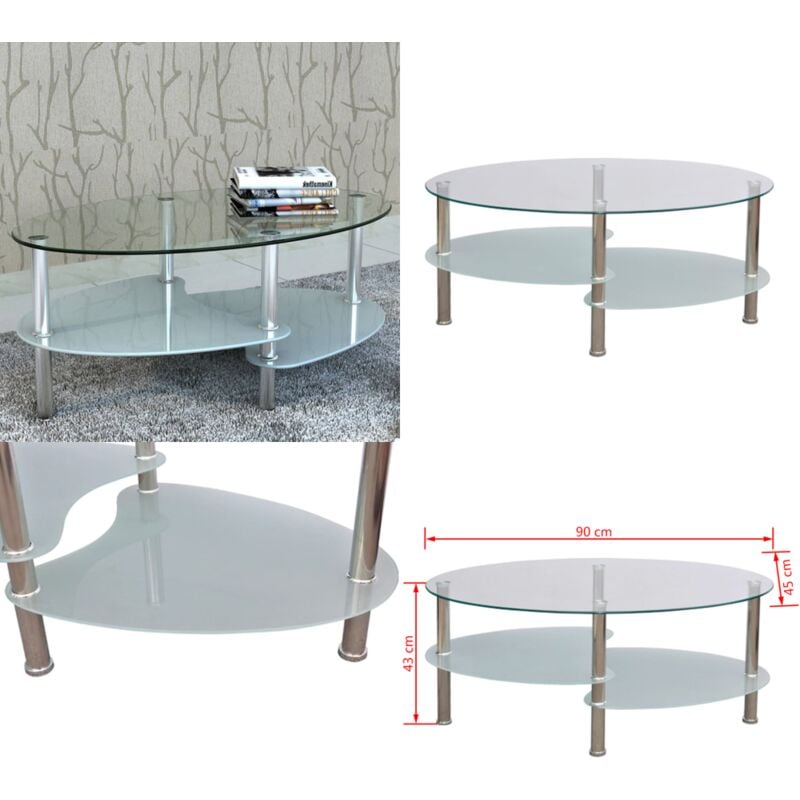 Table basse avec design exclusif Blanc - Table Basse - Meuble Salon - Table D'appoint - Table Design - Table Blanche - Home & Living