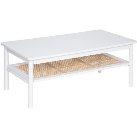 Table Basse Avec Étagère "Cabras" 109cm Blanc