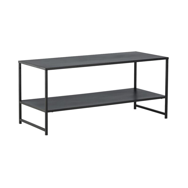 Table Basse Avec Étagère 'Staal' 102cm Noir