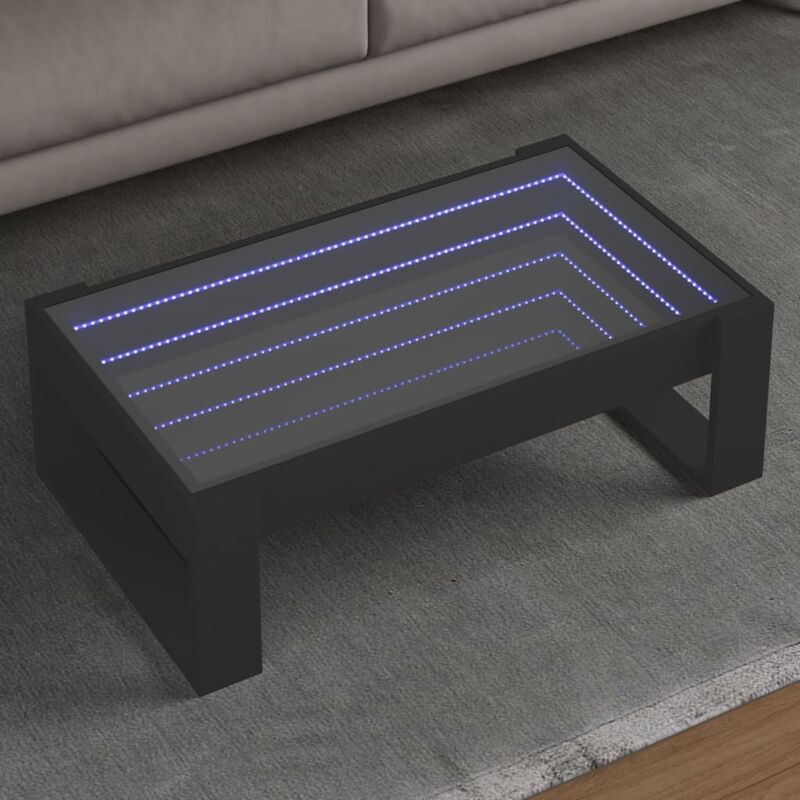 Vidaxl - Table basse avec led infini noir 90x53x30 cm