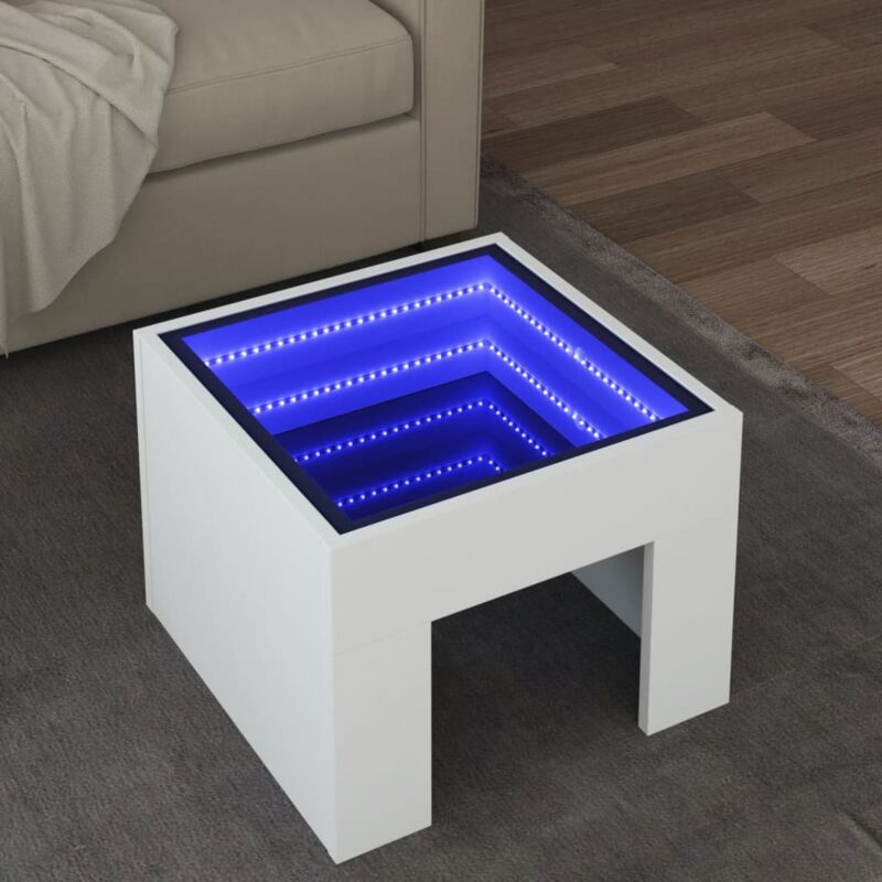 Vidaxl - Table basse avec led infini blanc 40x40x30 cm
