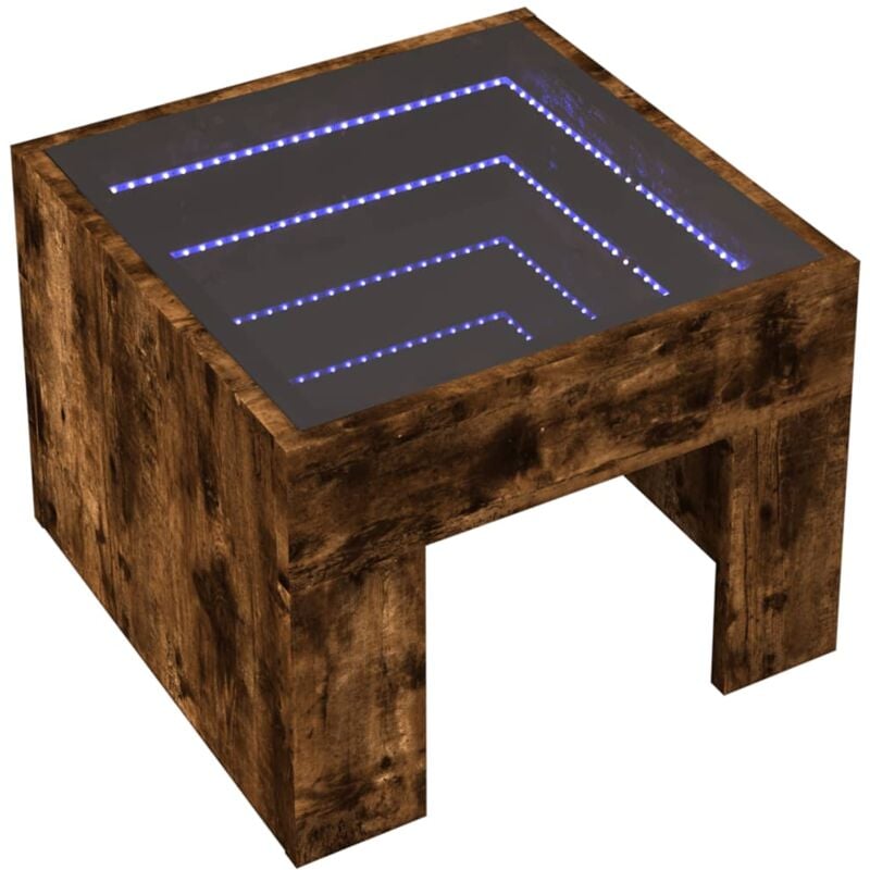 Vidaxl - Table basse avec led infini chêne fumé 40x40x30 cm