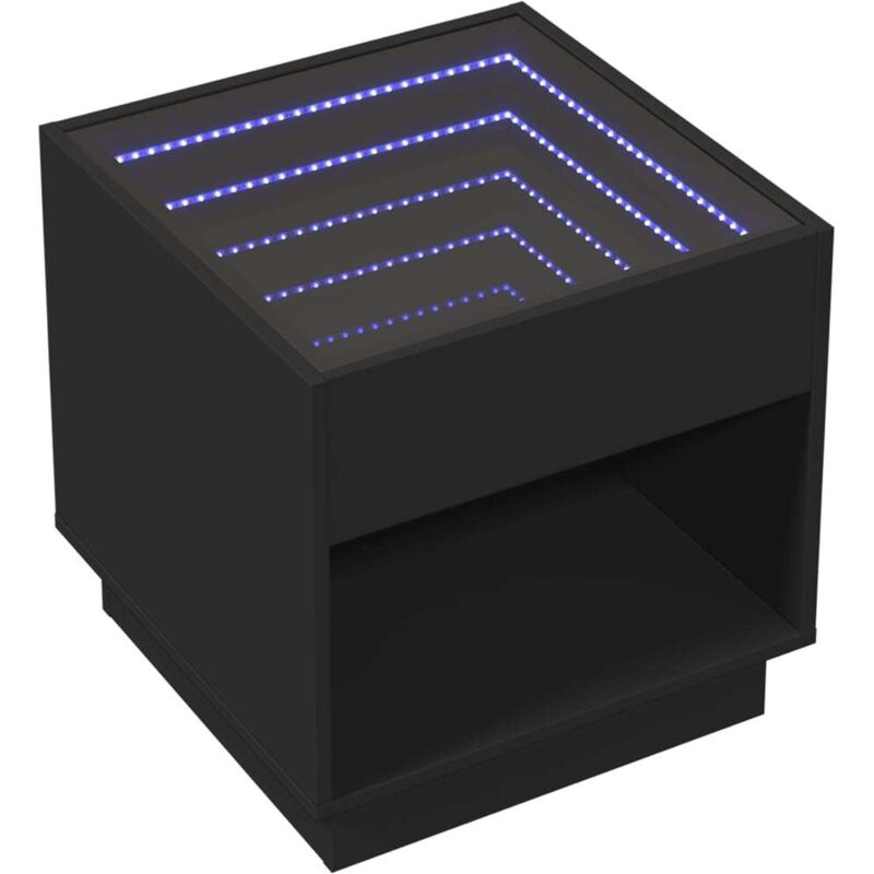 Vidaxl - Table basse avec led infini noir 50x50x50 cm