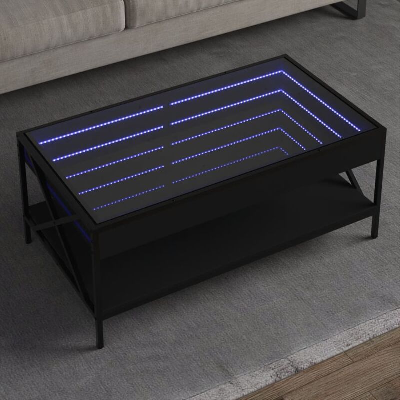 Vidaxl - Table basse avec led infini noir 90x50x38 cm