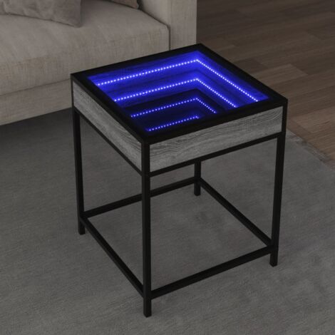 Table basse avec LED Infinity sonoma gris 40x40x51 cm vidaXL