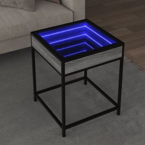 Table basse avec LED Infinity sonoma gris 40x40x51 cm vidaXL