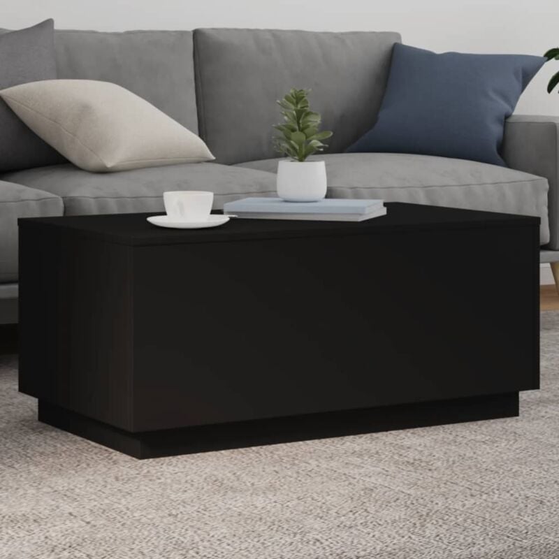 Vidaxl - Table basse avec lumières led noir 90x50x40 cm