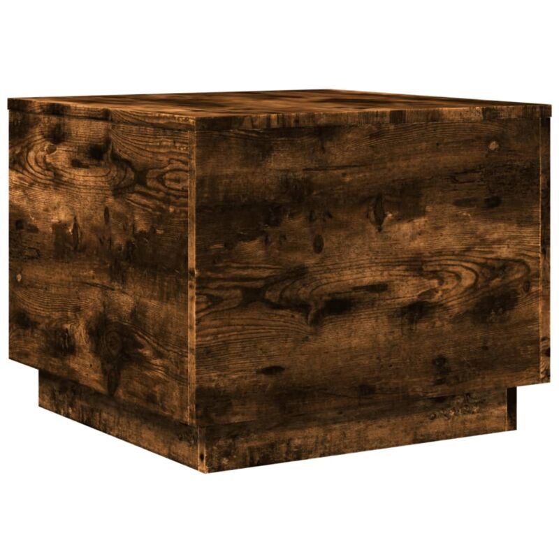 Vidaxl - Table basse avec lumières led chêne fumé 50x50x40 cm