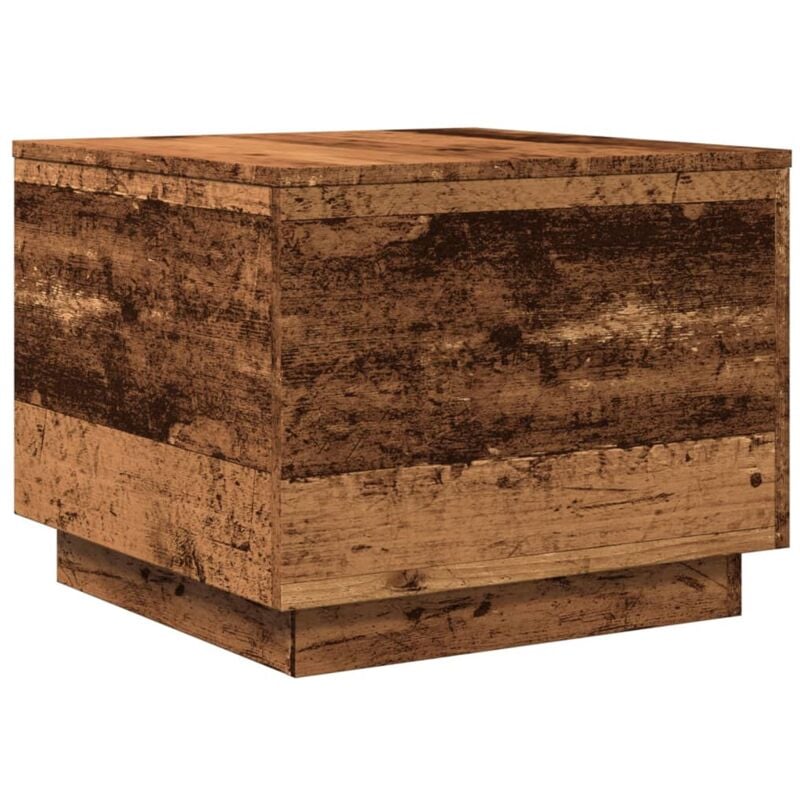 Vidaxl - Table basse avec lumières led vieux bois 50x50x40 cm
