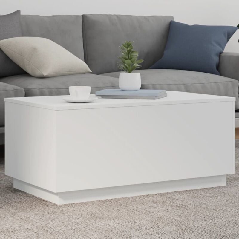 Vidaxl - Table basse avec lumières led blanc 90x50x40 cm