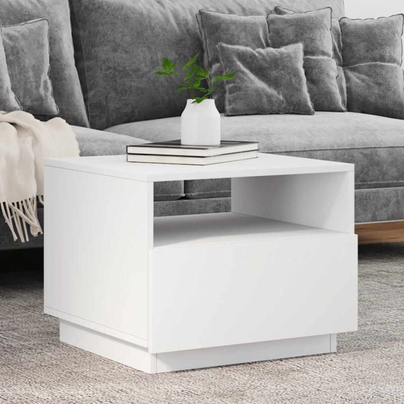 Vidaxl - Table basse avec lumières led blanc 50x49x40 cm