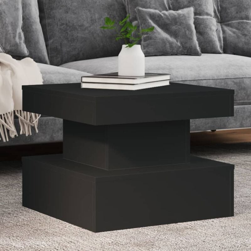 Vidaxl - Table basse avec lumières led noir 50x50x40 cm