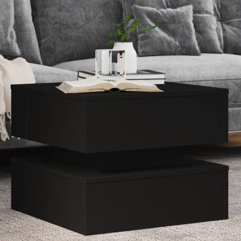 Vidaxl - Table basse avec lumières led noir 50x50x40 cm