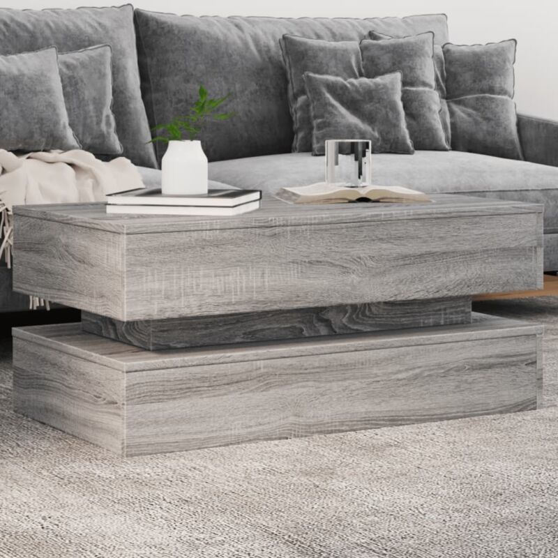 Vidaxl - Table basse avec lumières led gris sonoma 90x50x40 cm