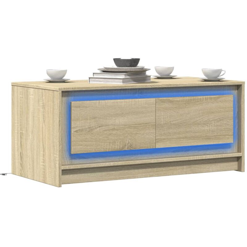 Vidaxl - Table basse avec lumières led chêne sonoma bois d'ingénierie
