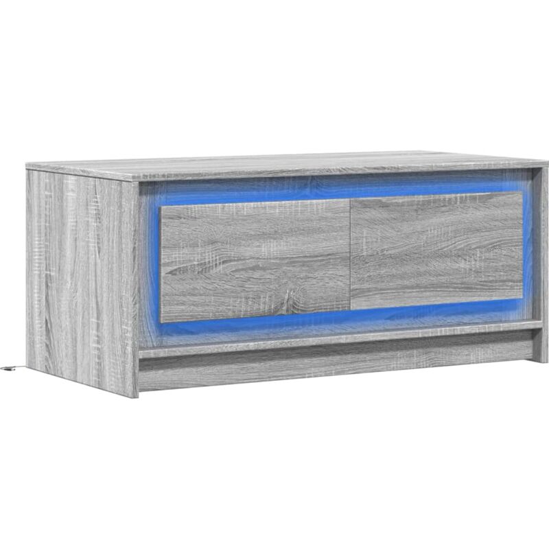 Vidaxl - Table basse avec lumières led sonoma gris bois d'ingénierie