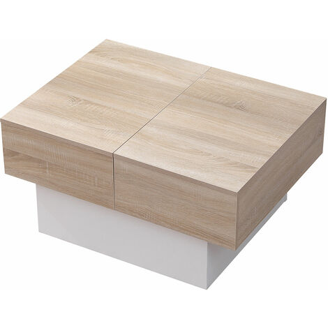 Table basse avec plateau amovible blanche GRETA - Blanc