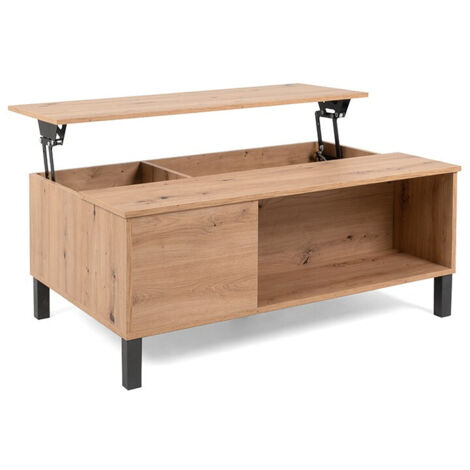 Table basse avec plateau relevable 103x42x67 cm décor chêne