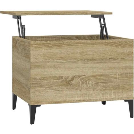 Table basse avec plateau relevable design moderne et contemporaine 60 x 44,5 x 45 cm bois d'ingénierie couleur chêne DEC038972