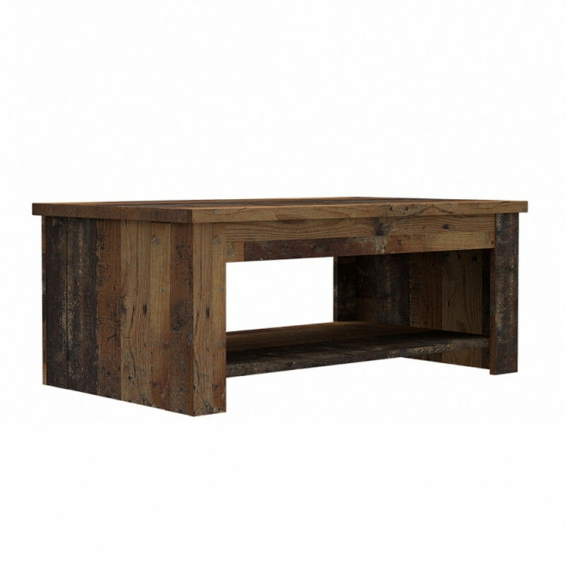 Meubletmoi - Table basse avec plateau relevable effet bois vieilli - BUCK - Bois
