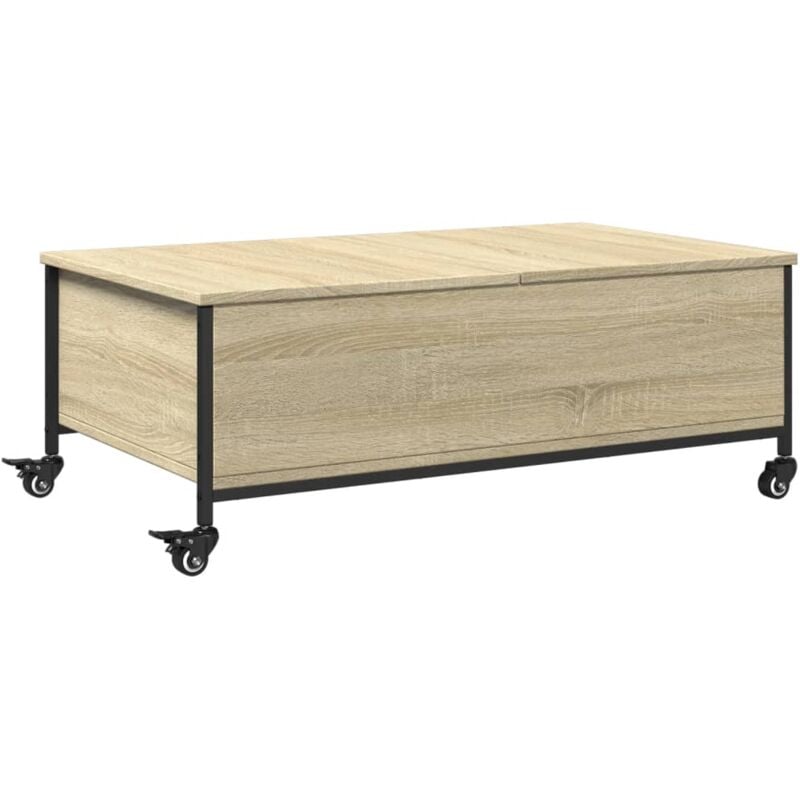 Table basse avec roulettes chêne sonoma bois d'ingénierie vidaXL