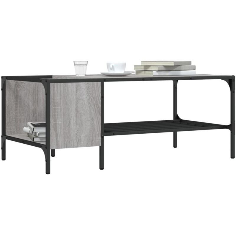 Table basse avec support sonoma gris 100x51x40 cm Vidaxl