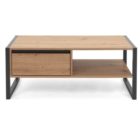 Table Basse avec Tiroir L100 cm - Denver - Calicosy - Bois clair