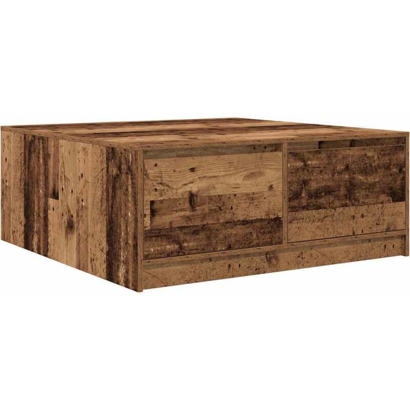 Vidaxl - Table basse avec tiroirs vieux bois 100x100x40 cm