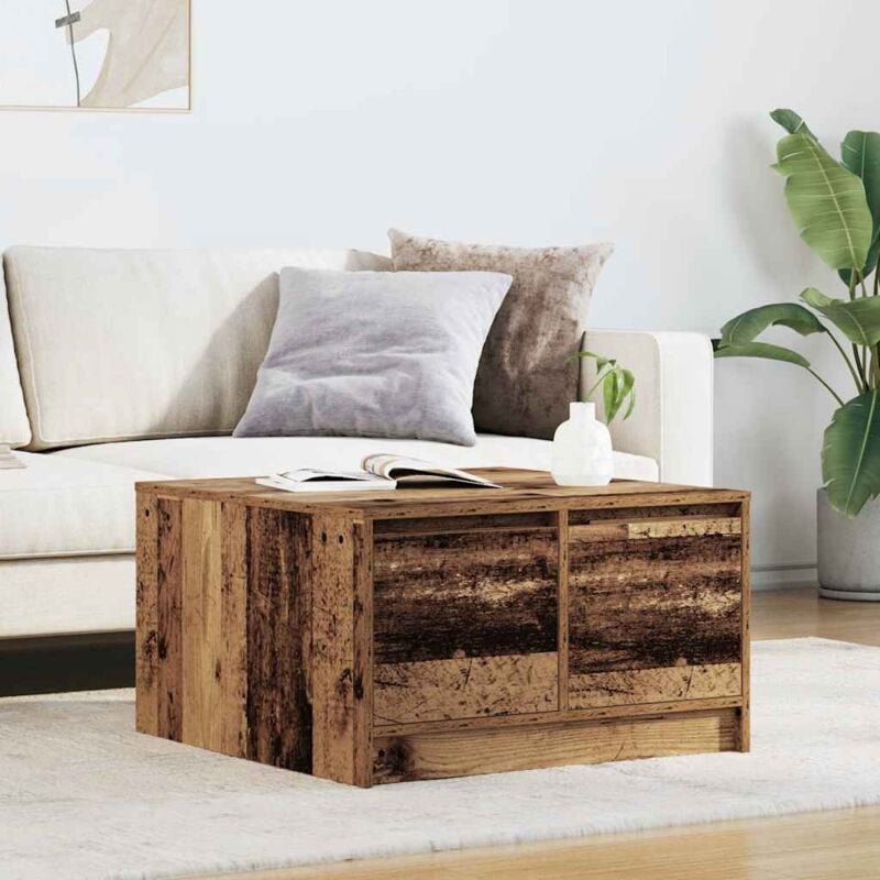 Vidaxl - Table basse avec tiroirs vieux bois 70,5x70x40 cm