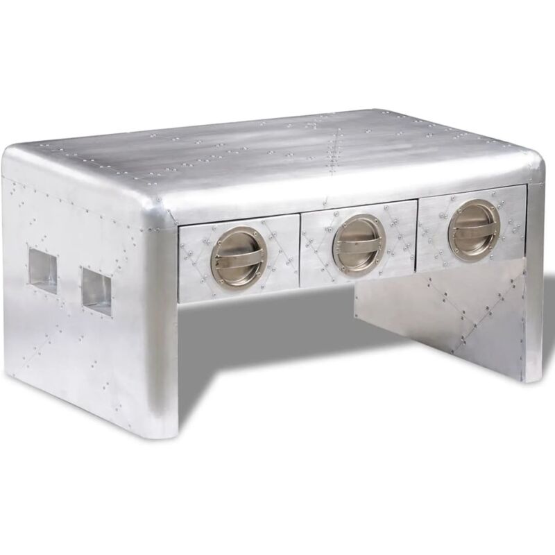 Vidaxl - Table basse 3 tiroirs vintage Style d'aviation